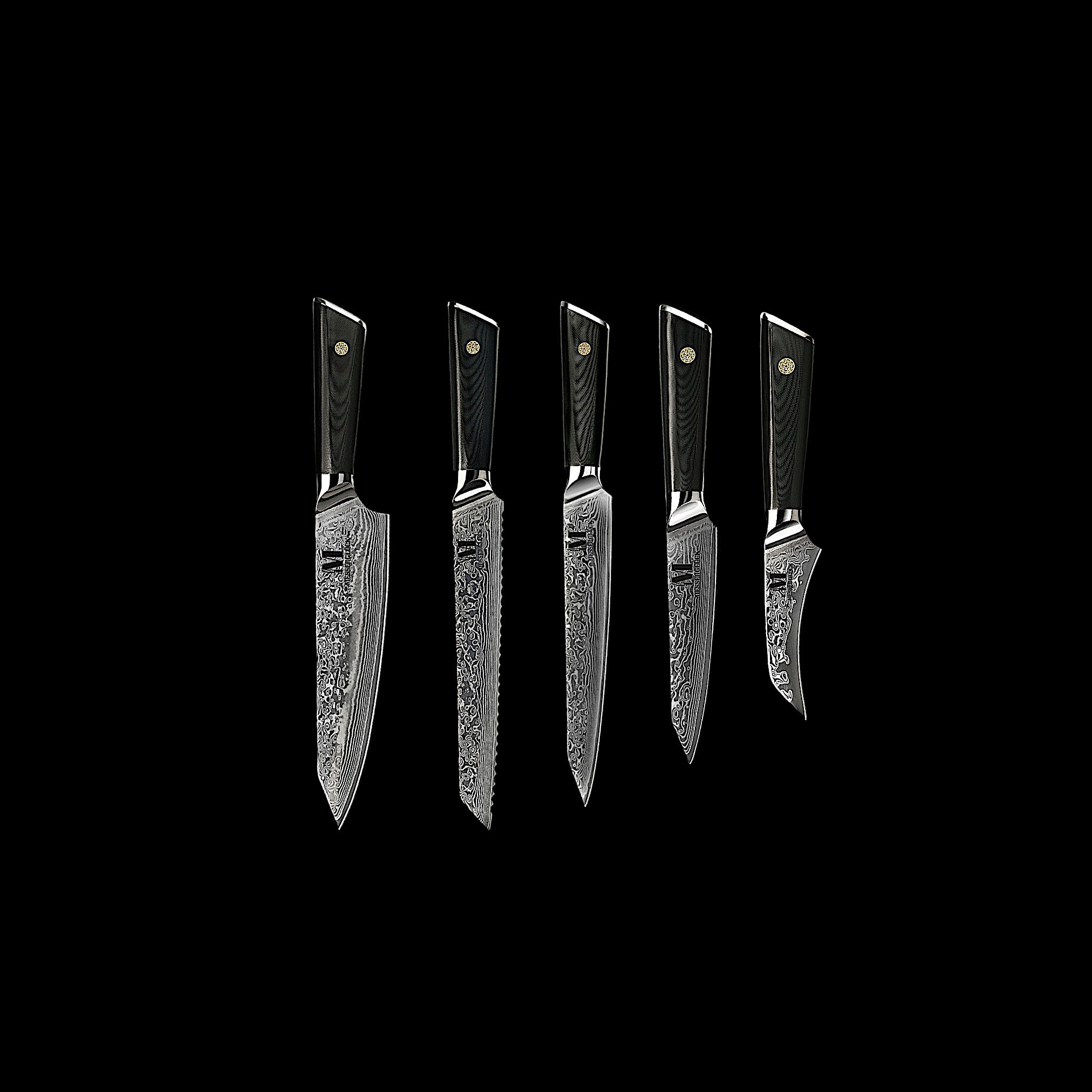 Hanbok line 5 piece set of professional kitchen knives