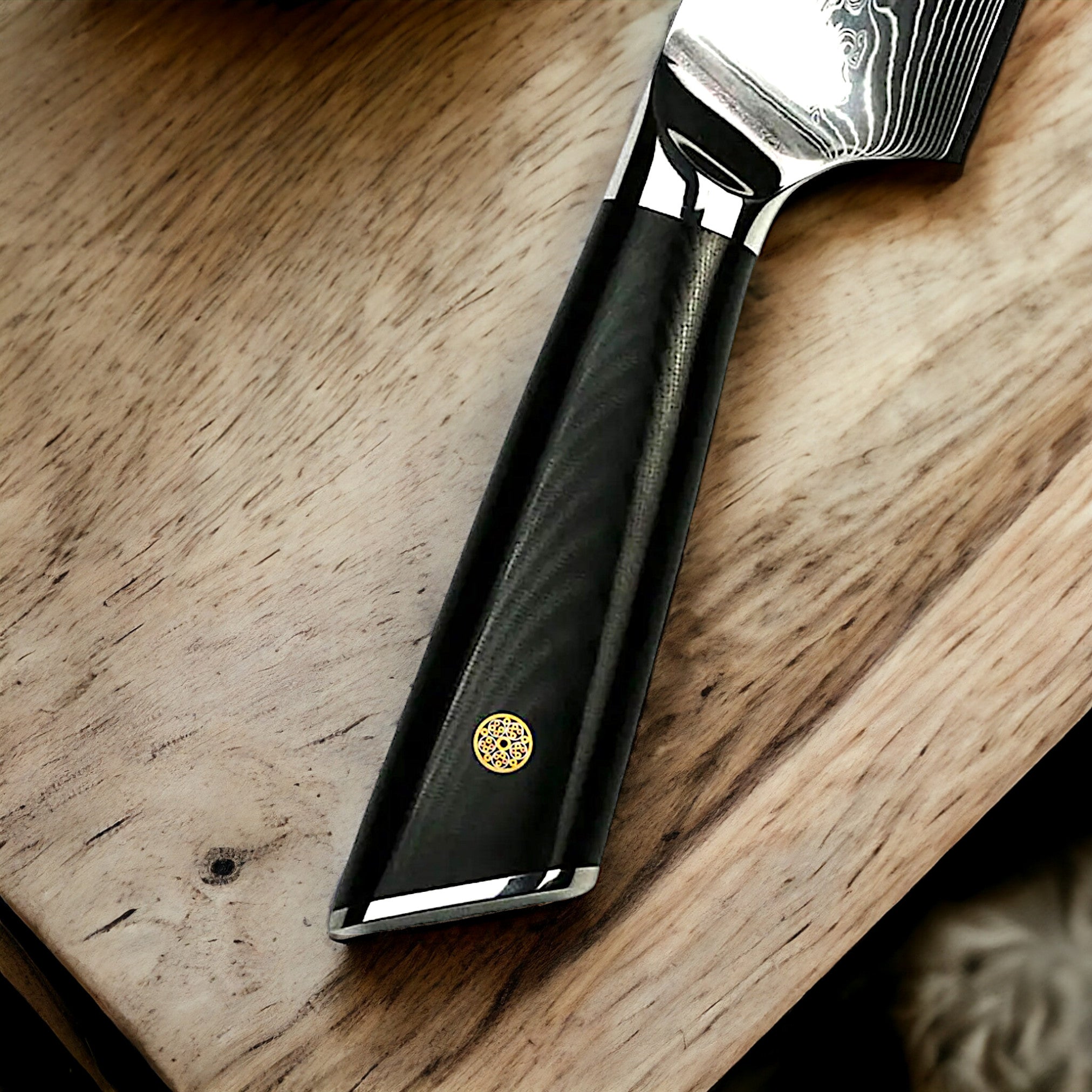 Hanbok line "Santoku" Damascene