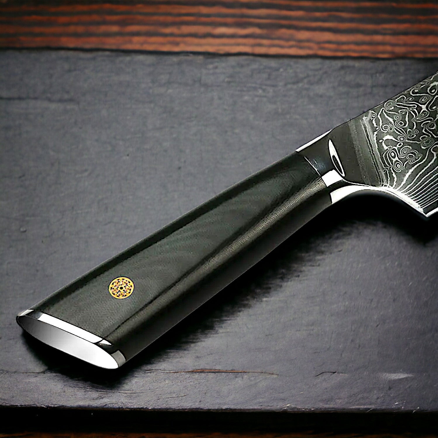 Hanbok line "Santoku" Damascene