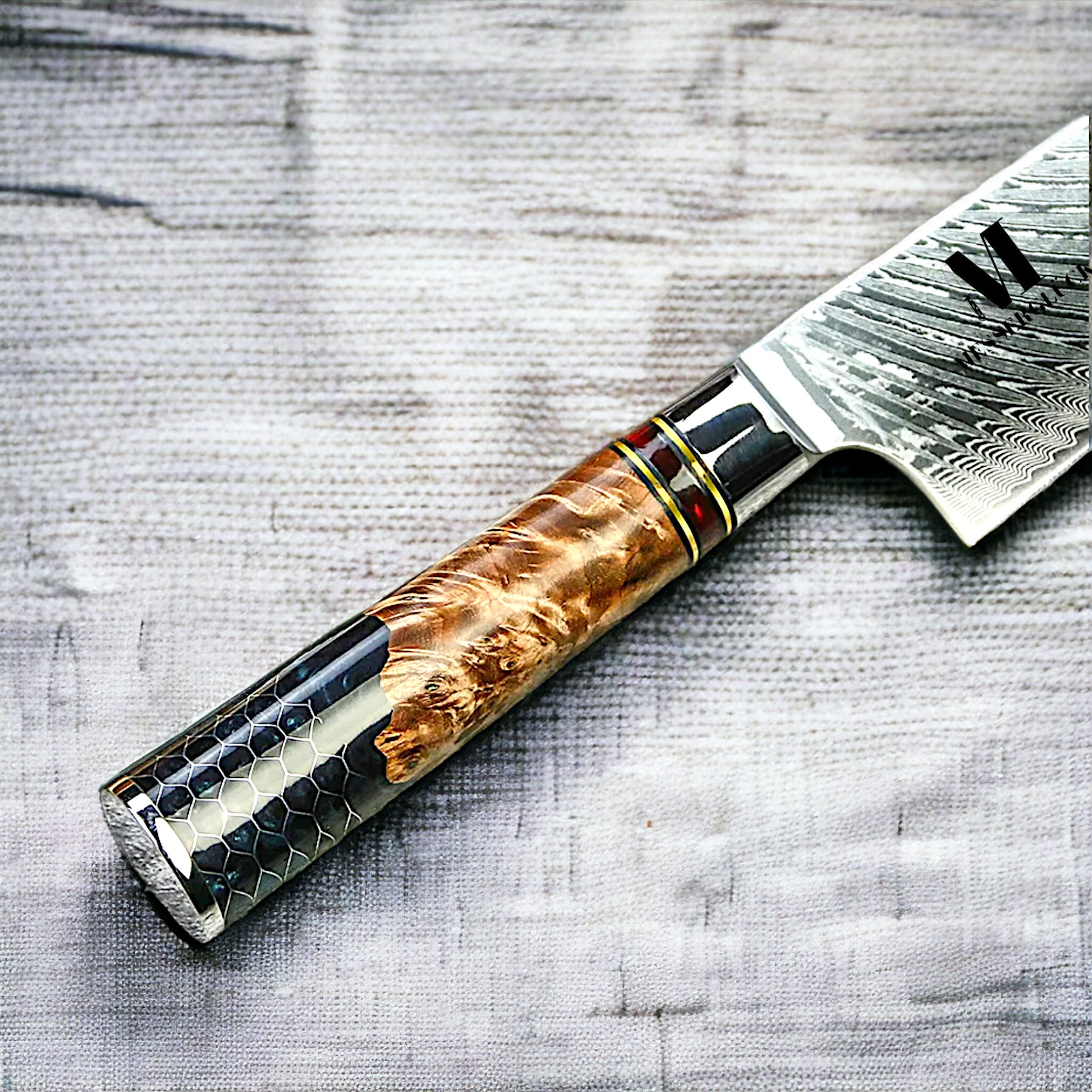 Shizuku line "Santoku" damascene