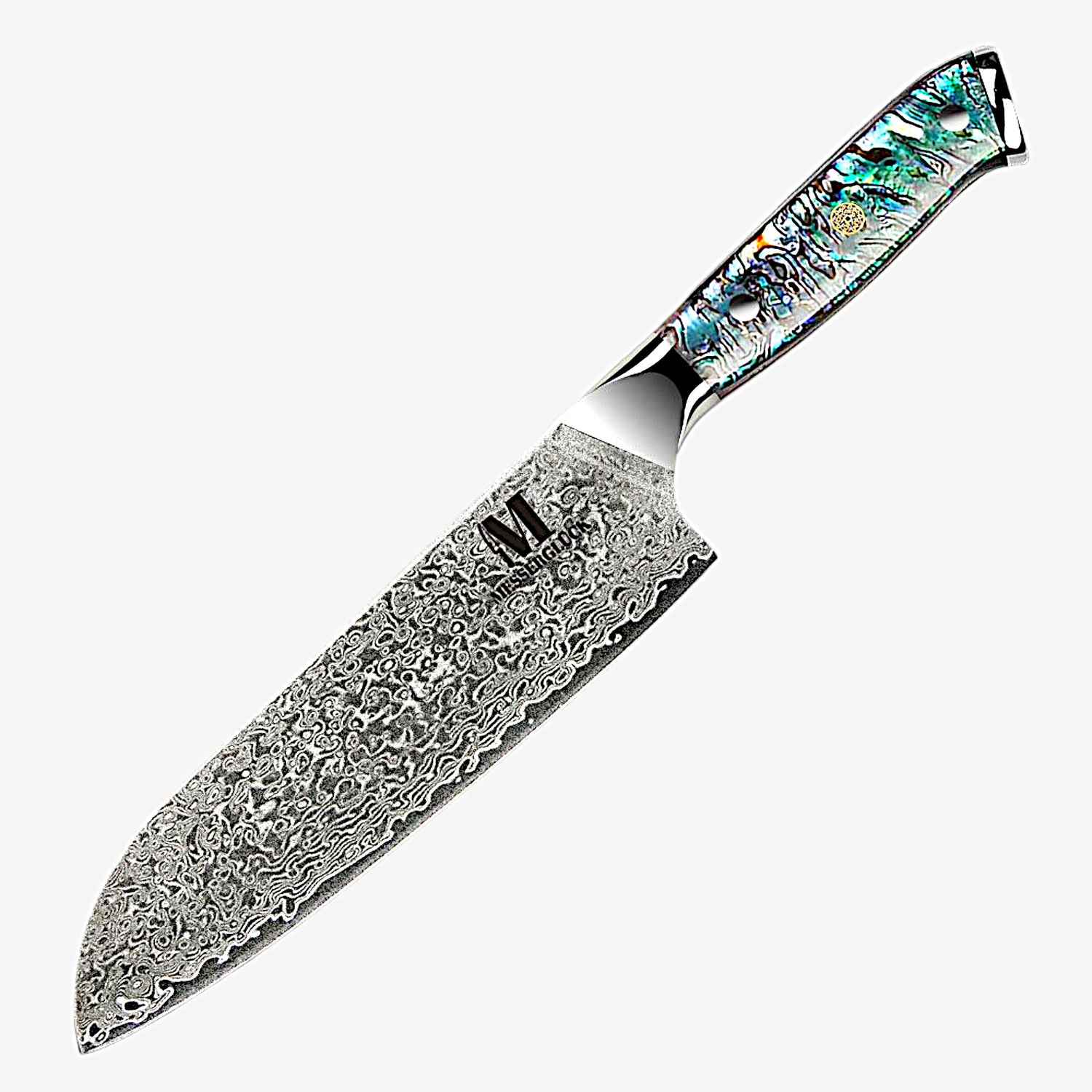 Santoku Damaszener
Die geschwungene Klinge des Santoku Messers macht es zu einem Meister der Vielseitigkeit. Von hauchdünnen Gemüsescheiben über zartes Filetieren von Fisch bis hin zu kunstvollen Schnitzereien – dieses Messer beherrscht sie alle. Erleben Sie die mühelose Schneidleistung, die jede Zutat in Ihrer Küche in ein kulinarisches Meisterwerk verwandeln kann. Gemüse wird mit dem Santoku Messer zu einer Freude – ob präzises Würfeln von Zwiebeln.