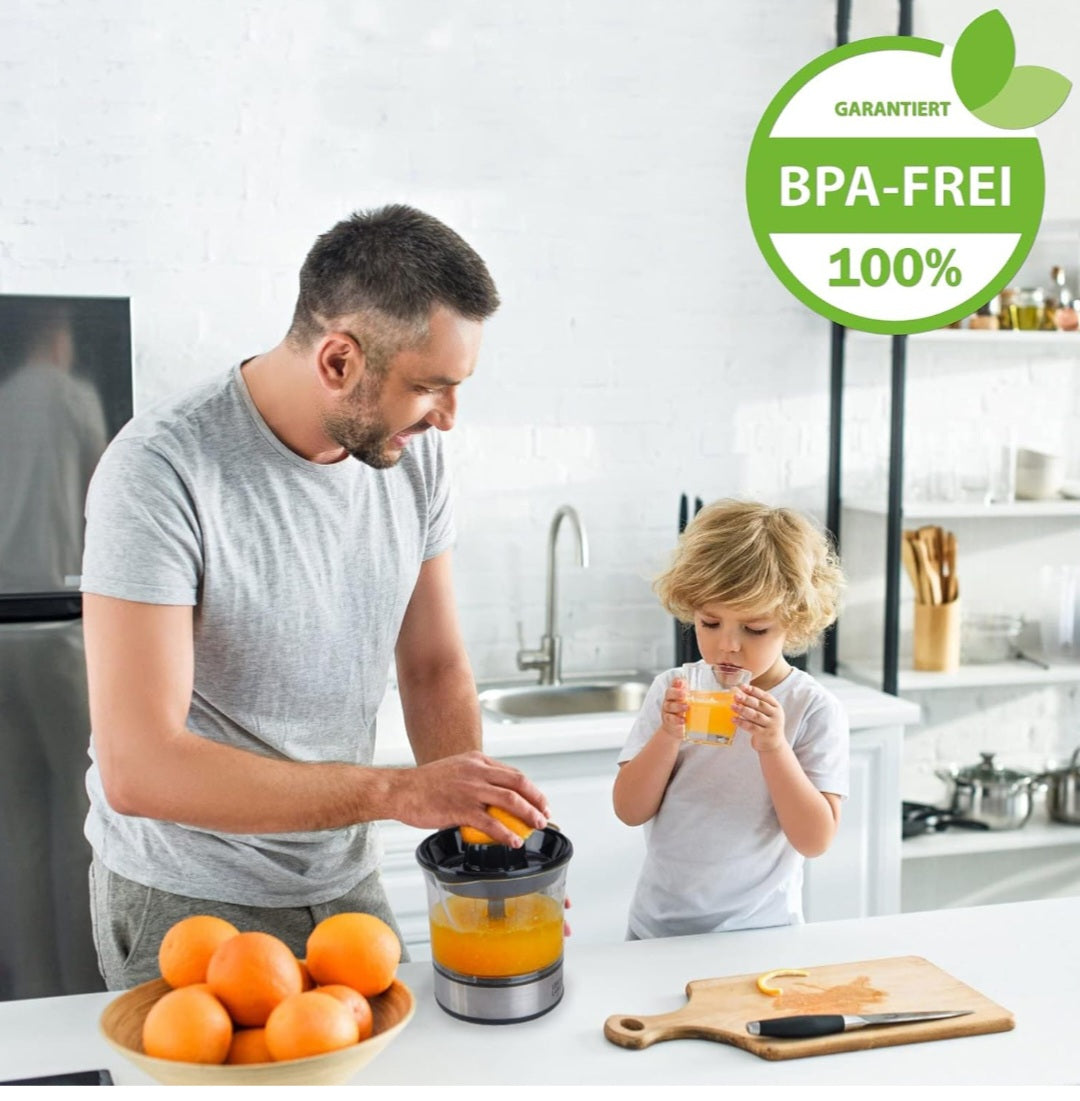 LEBENLANG Saftpresse elektrisch 700ml & Verstellbares Sieb - Orangenpresse, Zitruspresse, Zitronenpresse Obstpresse I Orangensaftpresse