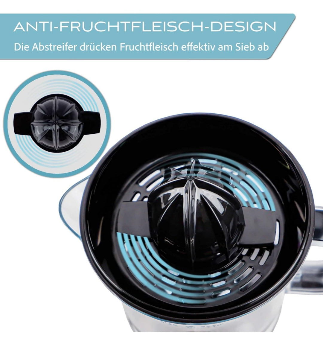 LEBENLANG Saftpresse elektrisch 700ml & Verstellbares Sieb - Orangenpresse, Zitruspresse, Zitronenpresse Obstpresse I Orangensaftpresse