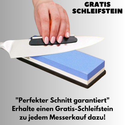 &quot;SANTOKU&quot; Luxus-Damaststahl-Küchenmesser, VG-10 Kern, aus Kohlefaser und Kupfer / Lebenslange Garantie / GRATIS Schleifstein