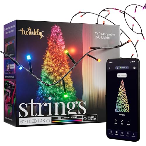 Twinkly Strings 600 LED RGB Smarte Lichterkette, innen & außen