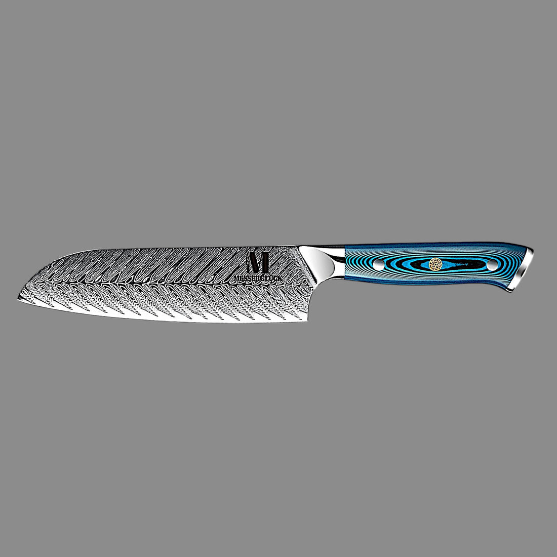 Shiroyama line "Santoku" damascene