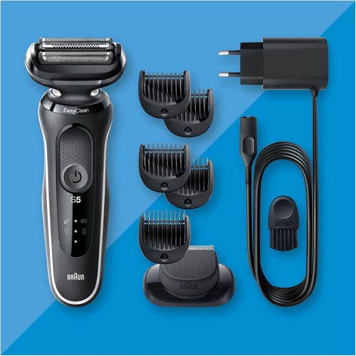 Braun Series 5 Elektrorasierer mit EasyClick Aufsatz, Barttrimmer, Wet & Dry - Weiß
