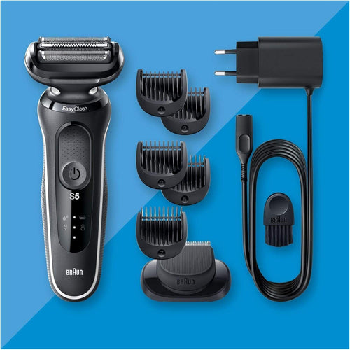 Braun Series 5 Elektrorasierer mit EasyClick Aufsatz, Barttrimmer, Wet & Dry - Weiß