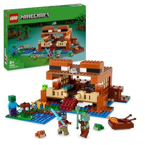 LEGO Minecraft Das Froschhaus 21256 - Bauset mit Boot & Tierfiguren