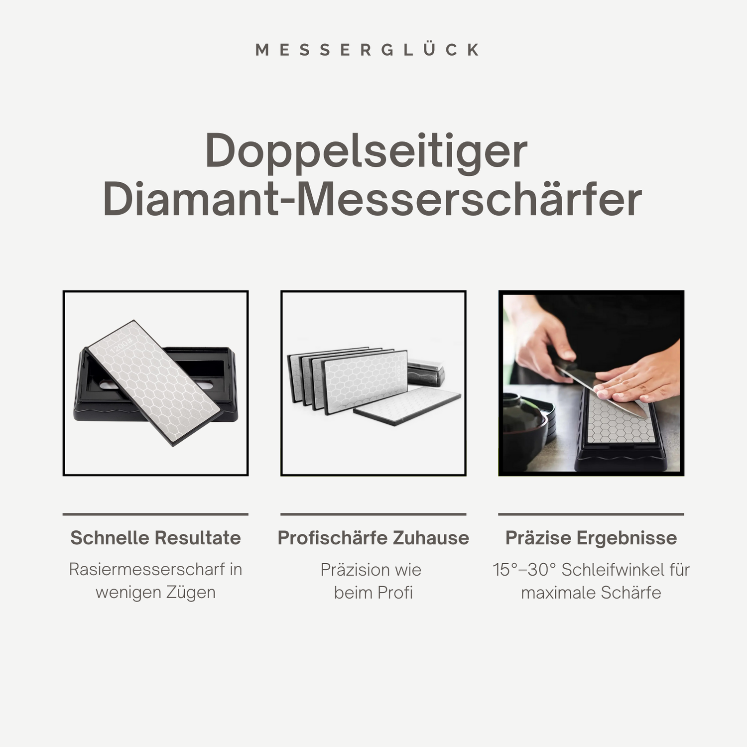 Doppelseitiger Diamant-Messerschleifer 600/1200 Körnung